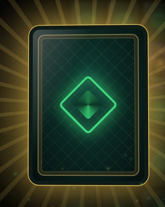 The face-down card glowing gold as its rarity climbs