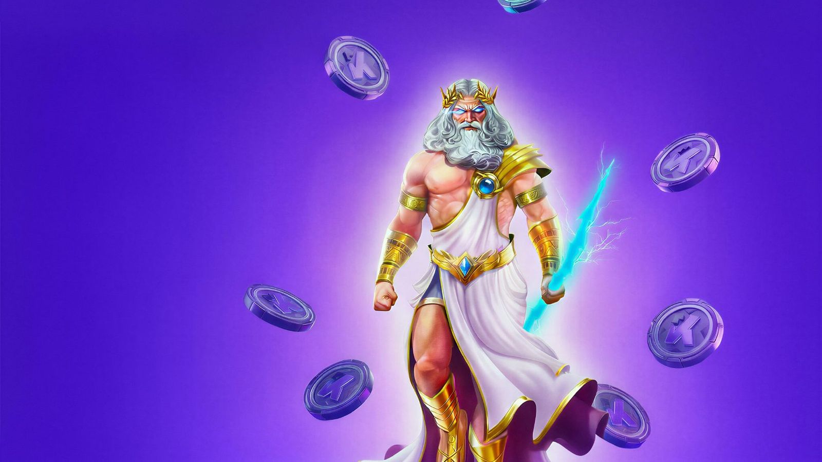 Zeus key visual with K coins